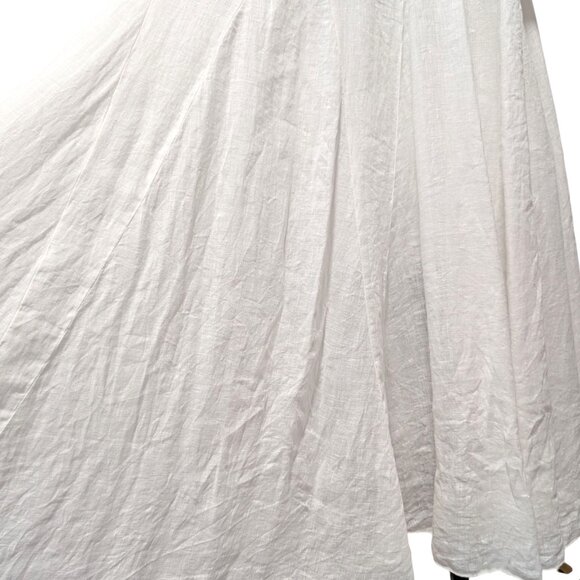 CP Shades Womens Size M White 100% Linen Button Up Shirt Maxi Pull On Skirt Set - Picture 5 of 10